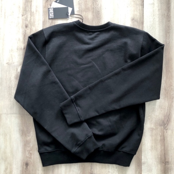 Diesel S-Ginn New Industries Logo Mens Crew Neck Sweatshirt Pullover M Black New - Picture 7 of 13